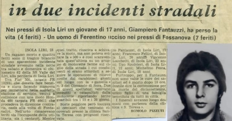ISOLA LIRI - LA TRAGEDIA DI GIAMPIERO FANTAUZZI