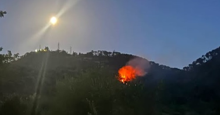 SAN GIOVANNI - NUOVO INCENDIO SULLA MADONNA DELLA GUARDIA
