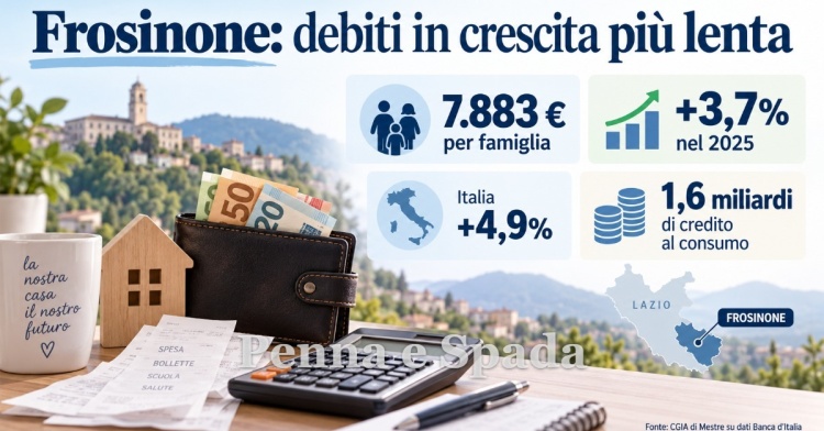 CIOCIARIA - I DEBITI CRESCONO MENO CHE ALTROVE