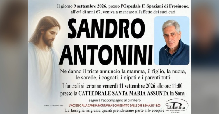 SORA - COMMOZIONE PER LA MORTE SI SANDRO ANTONINI