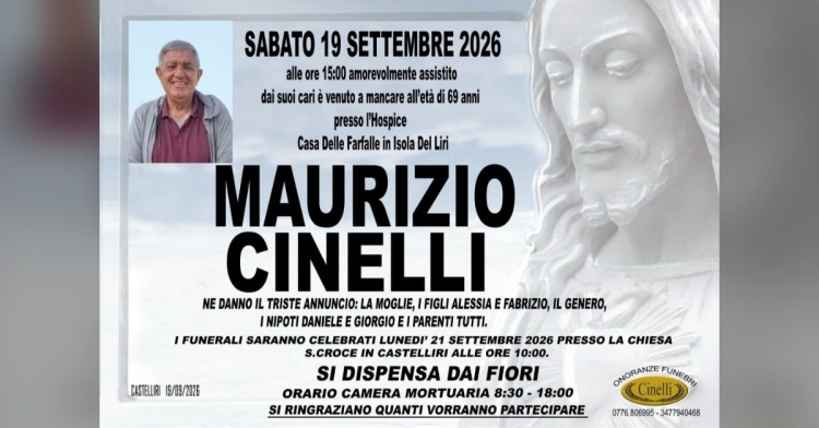 CASTELLIRI - COMMOZIONE PER LA MORTE DI MAURIZIO CINELLI