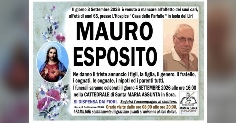 SORA - SI E' SPENTO MAURO ESPOSITO