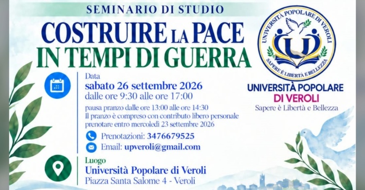 VEROLI - COSTRUIRE LA PACE IN TEMPI DI GUERRA