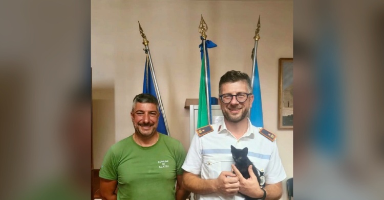 ALATRI - POLIZIA LOCALE E OPERAI SALVANO UN GATTINO