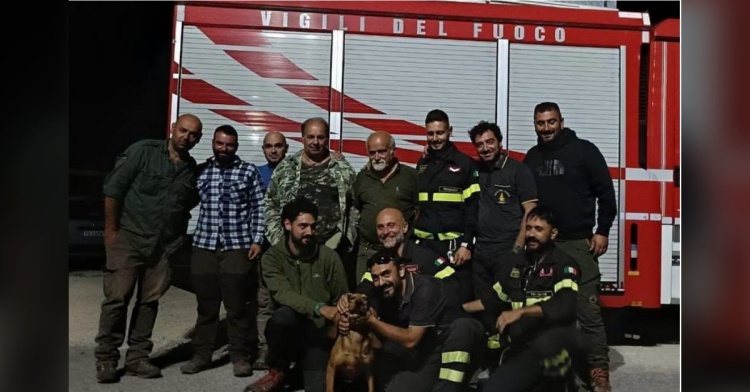 ATINA - SALVATO CANE FINITO IN UN DIRUPO