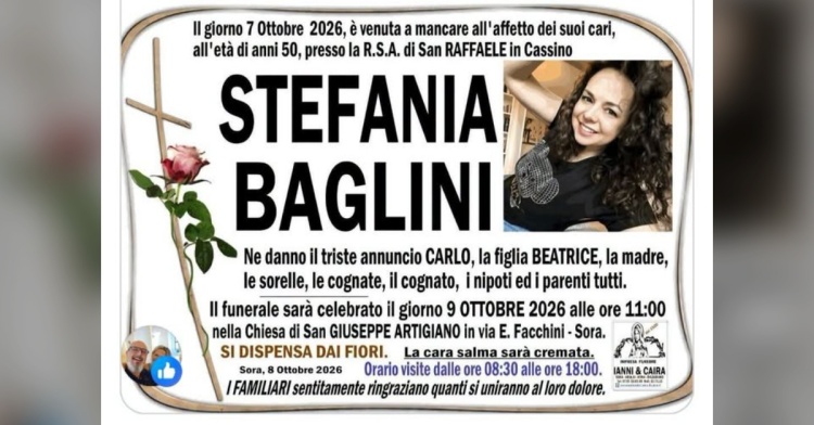 SORA - COMMOZIONE PER LA MORTE DI STEFANIA BAGLINI