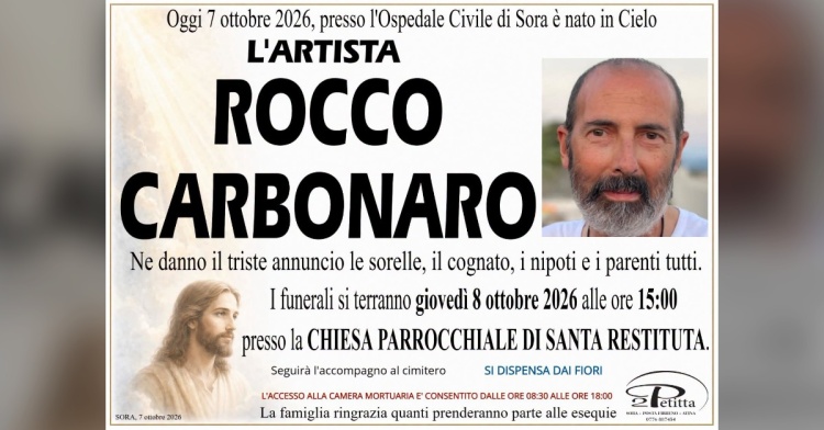 SORA - COMMOZIONE PER LA MORTE DI ROCCO CARBONARO