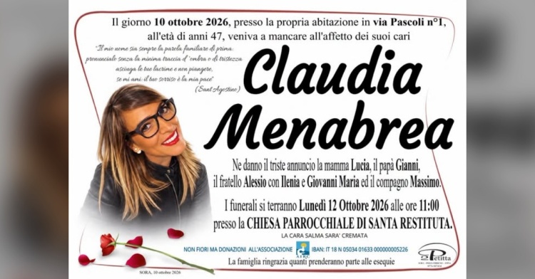 SORA - COMMOZIONE PER LA MORTE DI CLAUDIA MANABREA