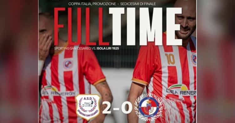 ISOLA LIRI CALCIO - I BIANCOROSSI SCIVOLANO IN COPPA