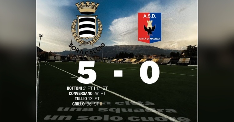 SORA CALCIO - CINQUINA AL MAENZA